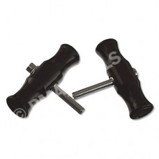 Wire handles, self-locking, black, 1 pair