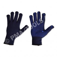 Safety gloves, rubber-coated, cotton, size L