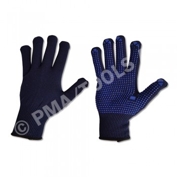 Safety gloves, rubber-coated, cotton, size L