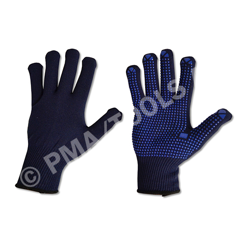 Safety gloves, rubber-coated, cotton, size L