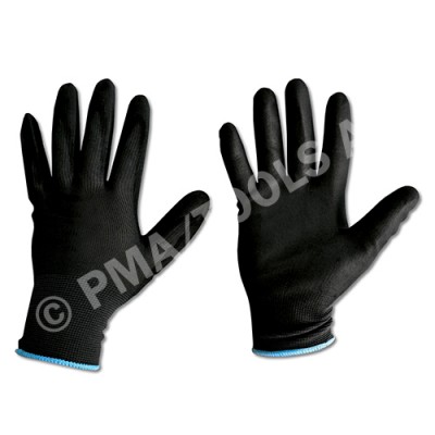 Safety gloves, PU coated, size L