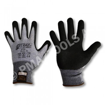 Safety gloves, cut-resistant, nitrile-coated, size XL