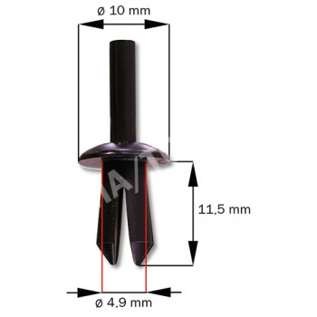 Fastener waterpanel/Inner panel, black