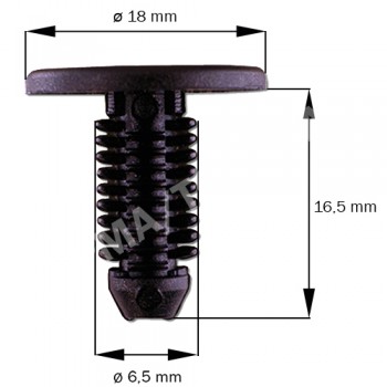 Fastener waterpanel/Inner panel, black