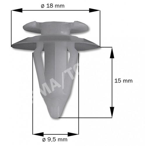 Fastener waterpanel/Inner panel, white