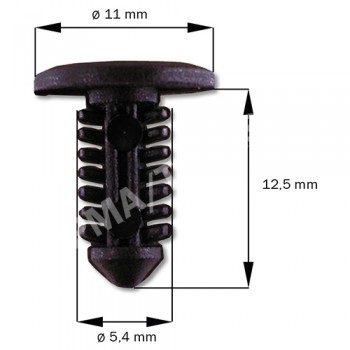 Fastener waterpanel/Inner panel, black