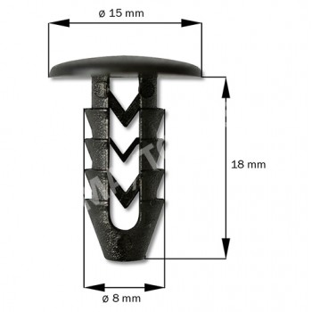 Fastener waterpanel/Inner panel, black