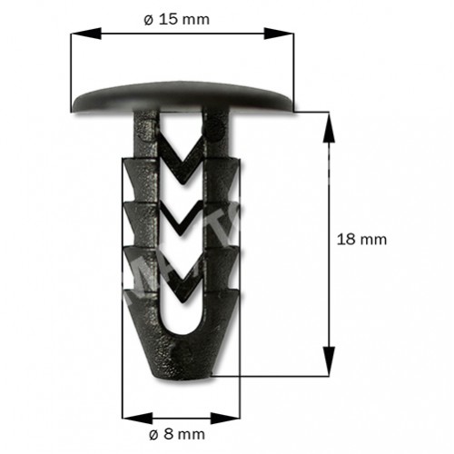 Fastener waterpanel/Inner panel, black