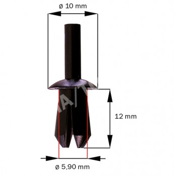 Fastener waterpanel/Inner panel, black
