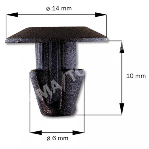 Fastener waterpanel/Inner panel, black