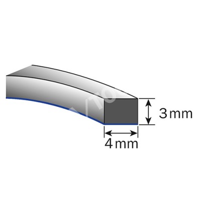 Foam rubber profile self-adh., 4x3 mm, 30 m, 5 rolls