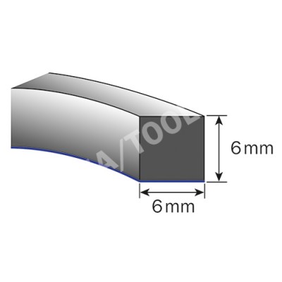 Foam rubber profile self-adh., 6x6 mm, 15 m, 5 rolls